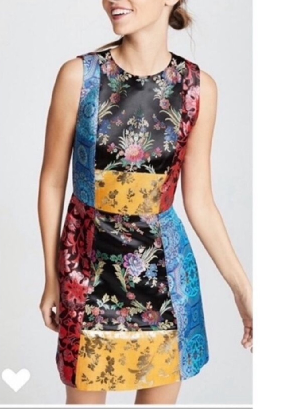 Alice+Olivia Malin Patchwork Dress Cocktail semi size 6 Alice & Olivia glam chic